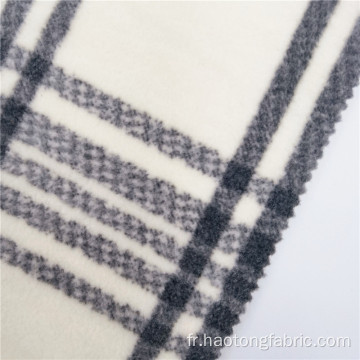 Tissu de vêtements en molleton polaire imprimé à carreaux 100% polyester